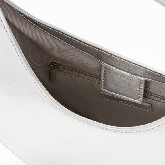 LOFT Metallic Crescent Crossbody Bag | Silver | NWT - Picture 13 of 13